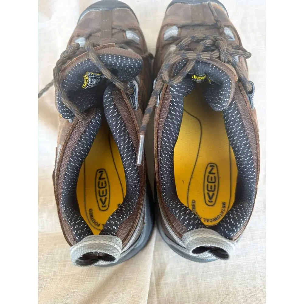 Keen Utility Steel Toe 8D Brown Gray Detroit XT ESD Key-Tech Lace Up Sneakers